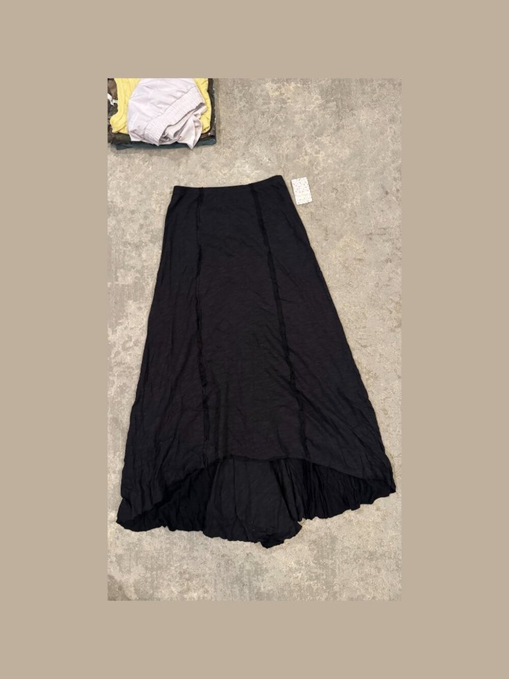 Free People Late Nite Maxi Skirt Black F557L603 Hi Low Asymmetrical NWT M